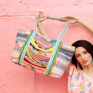 Embellished Multi-colored Hand Beaded Tote